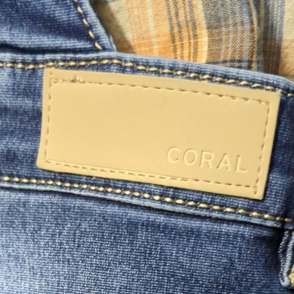 CORAL Blue Denim Overalls Dark Wash size 34 - Picture 12 of 14